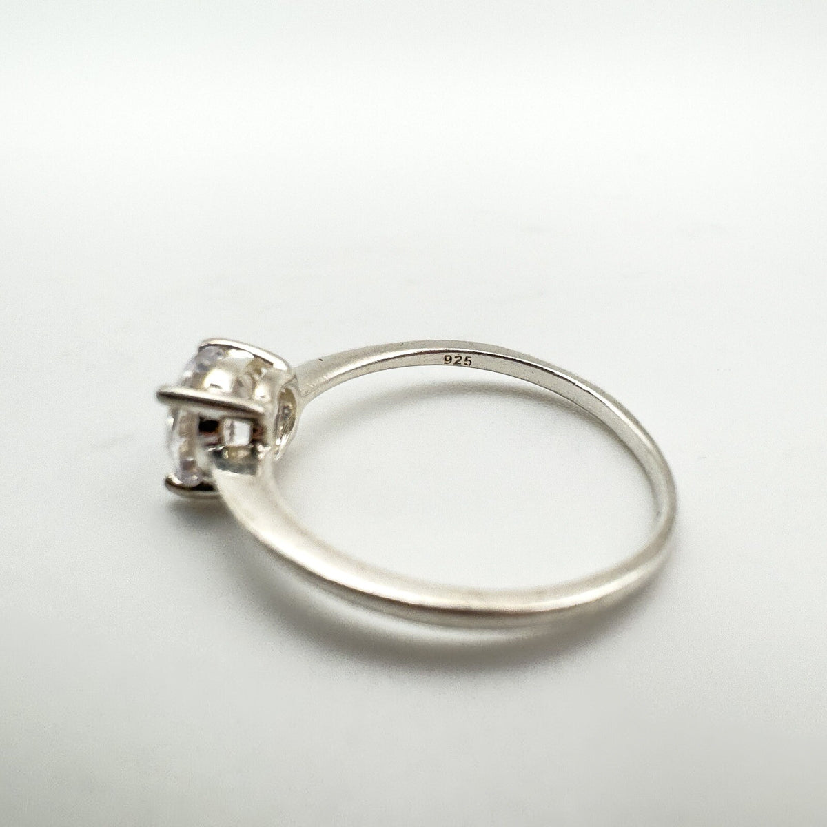 1ct CZ Solitaire Engagement Ring Sterling Silver Size M