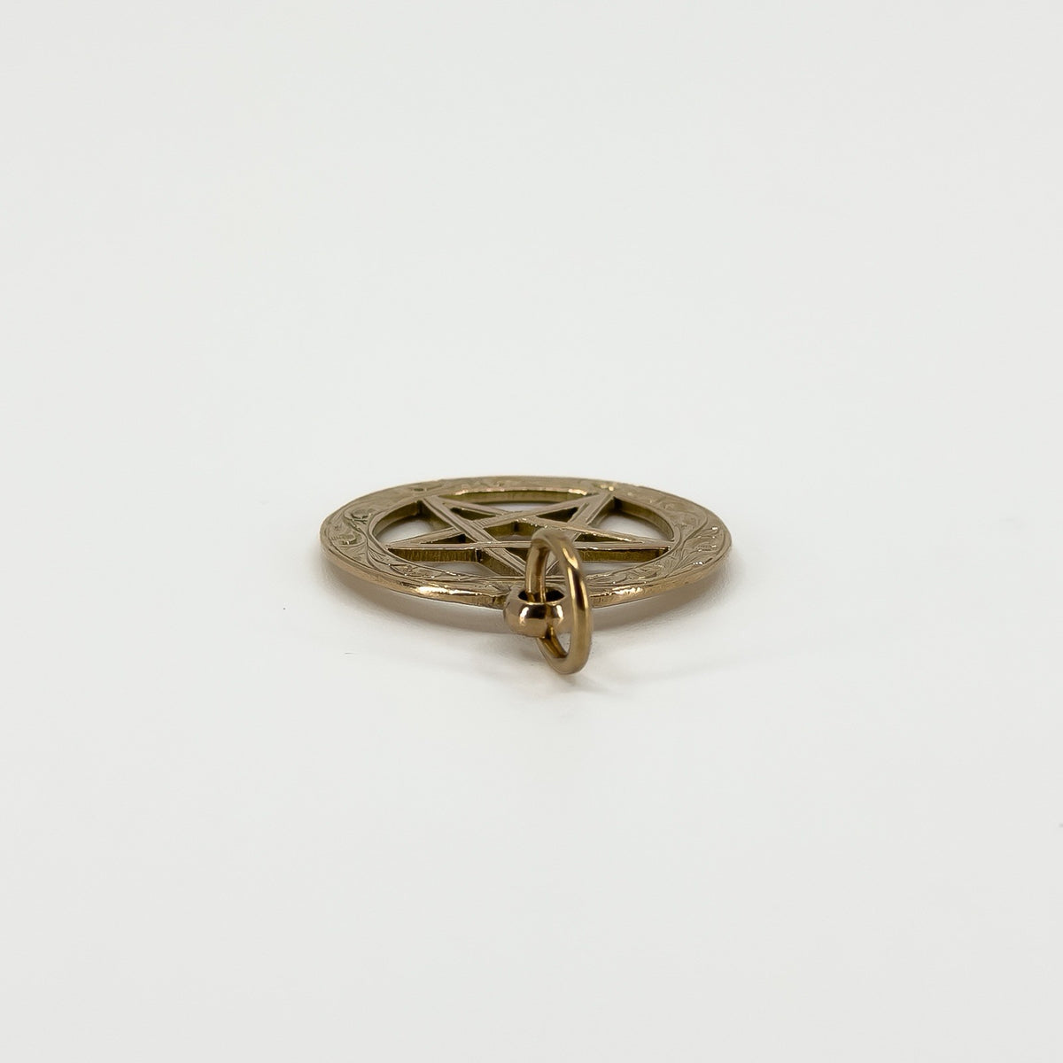 Antique 9ct Rose Gold Engraved Star of David Pendant 375 (Birm 1921)