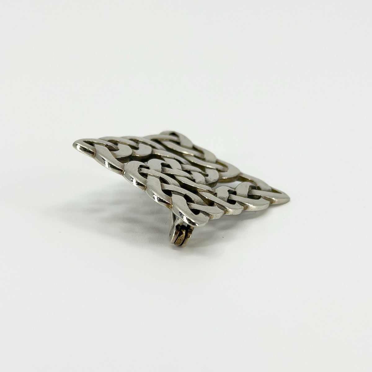 Vintage Sterling Silver Square Celtic Brooch 925
