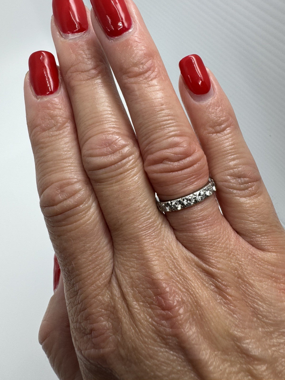 Vintage Platinum 2ct Diamond Full Eternity Band / Ring 950 Size K