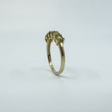 Vintage 9ct Yellow Gold 5x Stone 0.85ct Peridot Ring / Band 375 Size N Birm 2005
