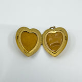 Vintage 9ct Gold Heart Locket Floral / Etched / Scroll Design Engraving 375 5.6g