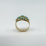 Antique 14ct Rose Gold Turquoise Bombe Ring Size M