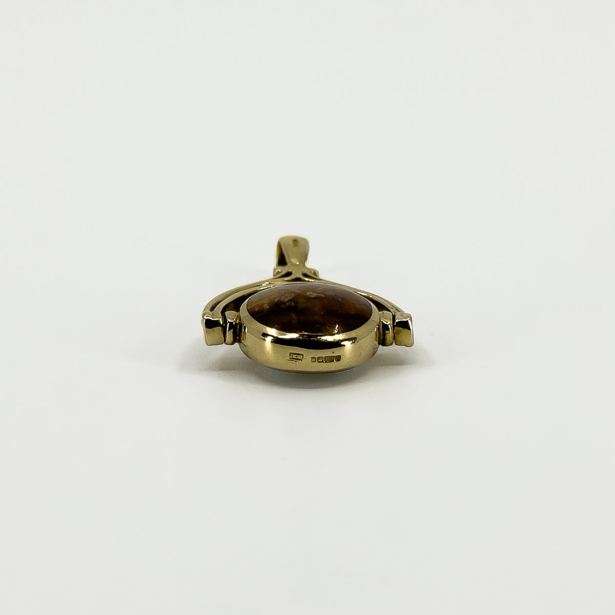 Vintage 9ct Gold Double Sided Articulated Fob 375 by David Scott Walker
