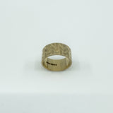 Vintage 9ct Gold Wide Chevron Engraved Full Band Ring 375 Size L (London 1972)