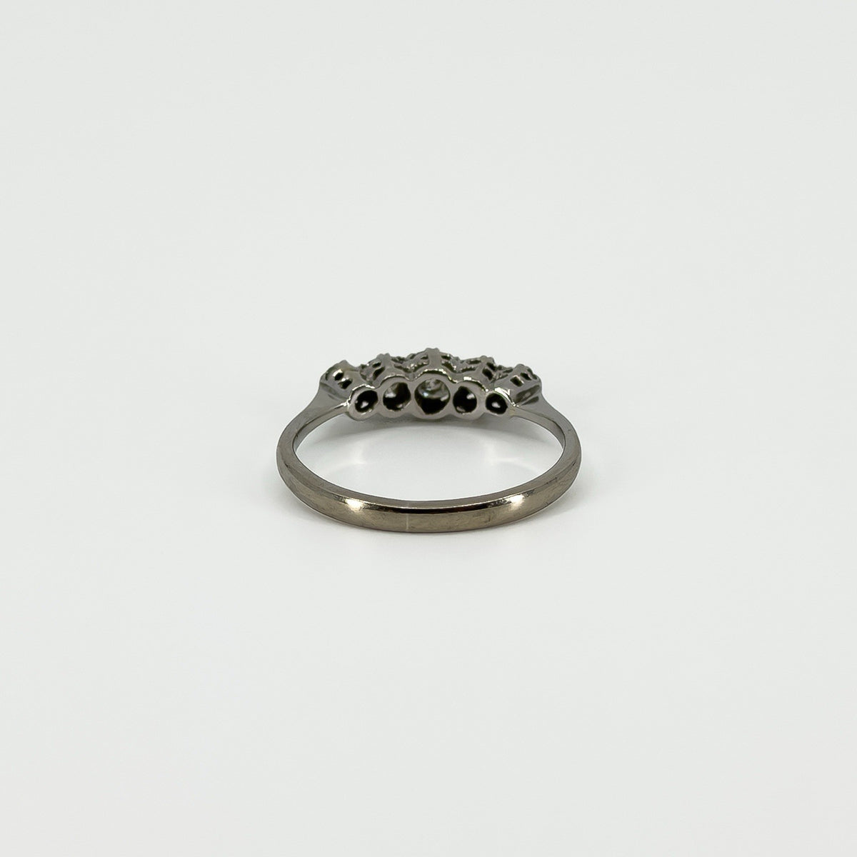 Vintage 18ct White Gold 0.82ct Diamond 5 Stone Ring 750 Size M