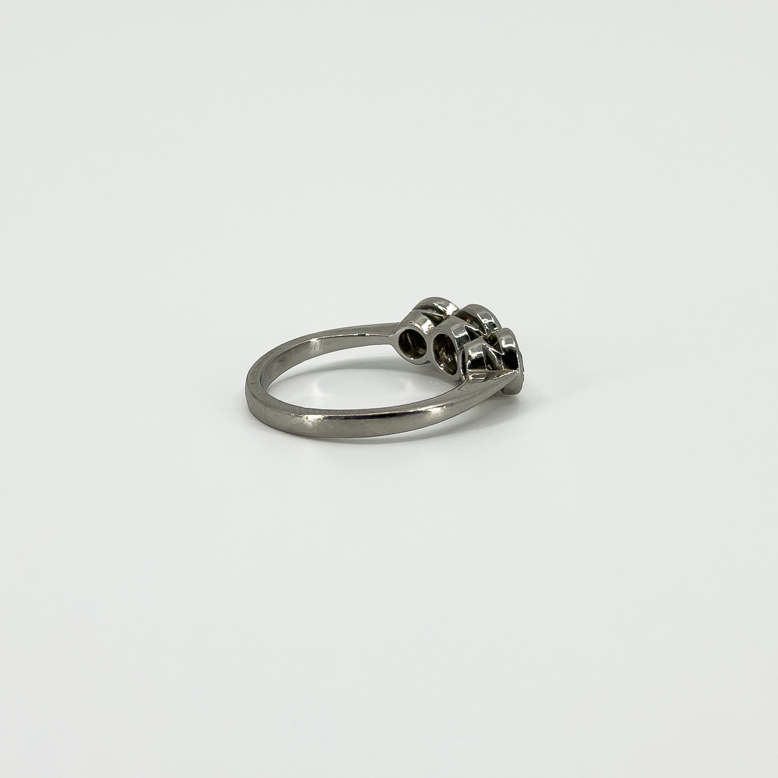 Vintage Platinum 1.60ct Diamond Trilogy Ring 950 Size L