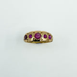 Rare Antique 15ct Rose Gold Natural Ruby Ring 625 Size M (Birm 1881)