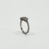 Vintage Platinum 1.60ct Diamond Trilogy Ring 950 Size L