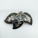 Vintage Siam Blue Enamel Brooch in Sterling Silver 925