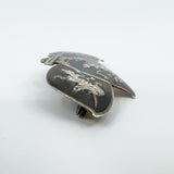 Vintage Siam Blue Enamel Brooch in Sterling Silver 925