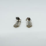 Sterling Silver Bracelet Style Link Drop Articulated Earrings 925