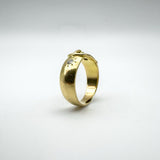 Vintage 18ct Gold 0.20ct Double Diamond Buckle Ring Size P Heavy 7g 6.9mm Band