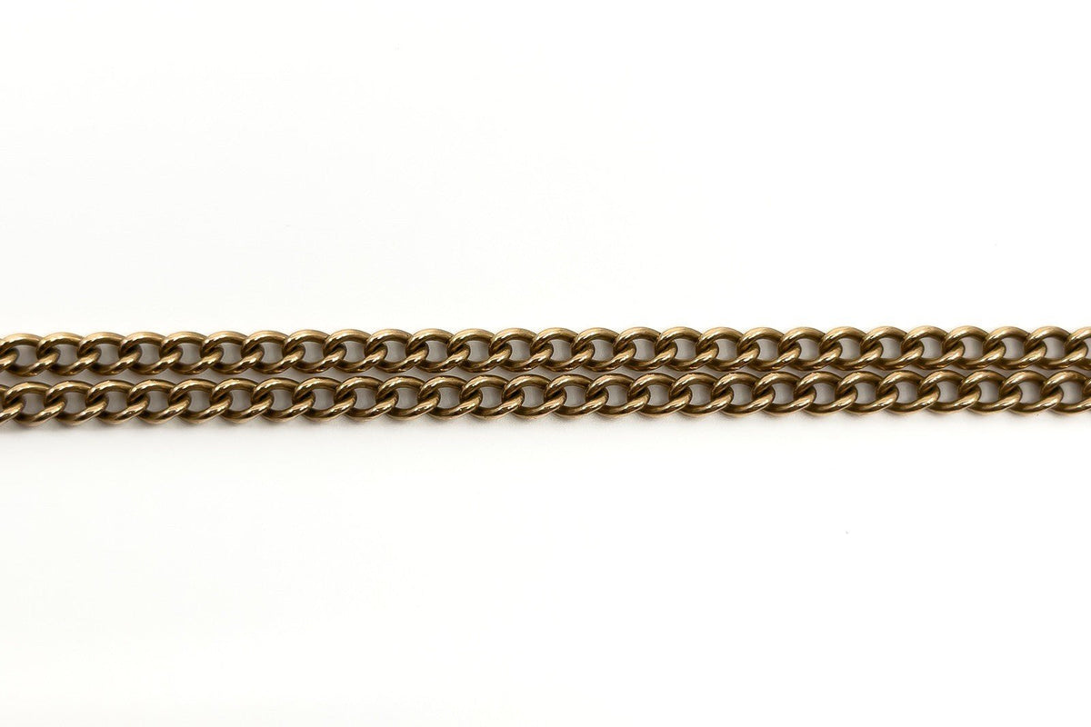 Vintage 9ct Rose Gold 18” Albert Chain Necklace Double Dog Clip & T-Bar 375