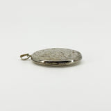 Vintage Sterling Silver Oval Floral Engraved Locket 925 (Birm 1975)