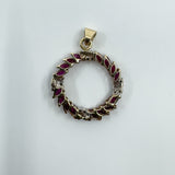 Vintage 9ct Gold 1.60ct Ruby & Diamond Pendant / Charm 375 (Birmingham 1989)