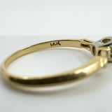 Vintage 14ct Gold 0.25ct Diamond Solitaire Ring 585 Size M 1/2