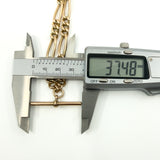 Antique 9ct Rose Gold 17.” Albert Chain Necklace Double Dog Clip T-Bar Charm 375