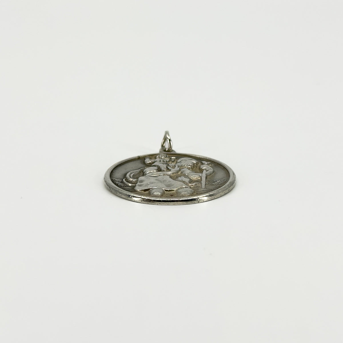 Large Vintage Sterling Silver St. Christopher Pendant 925 by Charles Horner
