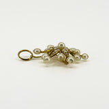 Large Vintage 18ct Gold Celestial Star Pearl Brooch / Pendant 750