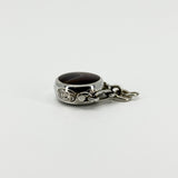Vintage Spinning Brown Banded Agate & Grey Mop Fob 925 by David Scott Walker