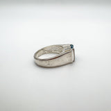 1.5ct Blue Topaz Solitaire Ring Sterling Silver 925 Size K Engagement Stacking