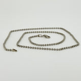 Vintage Sterling Silver 20” Beaded Ball Links Chain / Necklace 925