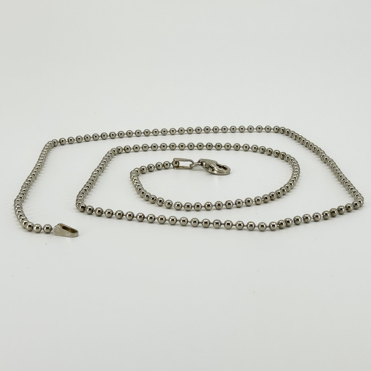 Vintage Sterling Silver 20” Beaded Ball Links Chain / Necklace 925