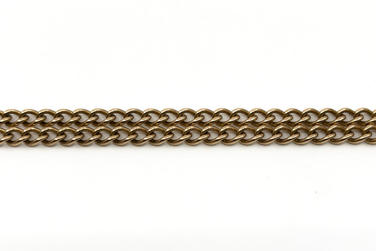 Vintage 9ct Rose Gold 18” Albert Chain Necklace Double Dog Clip & T-Bar 375