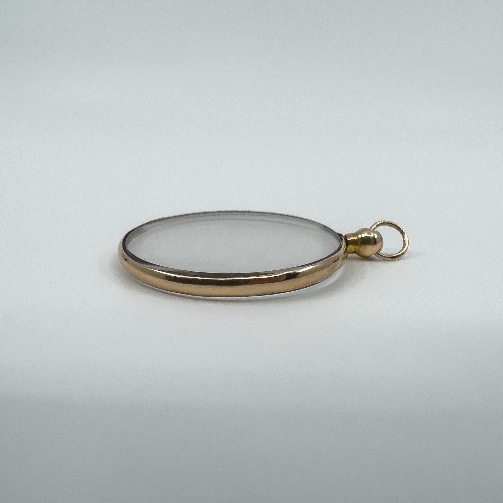 Large Antique 9ct Gold Double Sided Glass Photo Locket 375