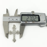 Antique Victorian (1898) Sterling Silver Engraved Christian Cross Pendant 925