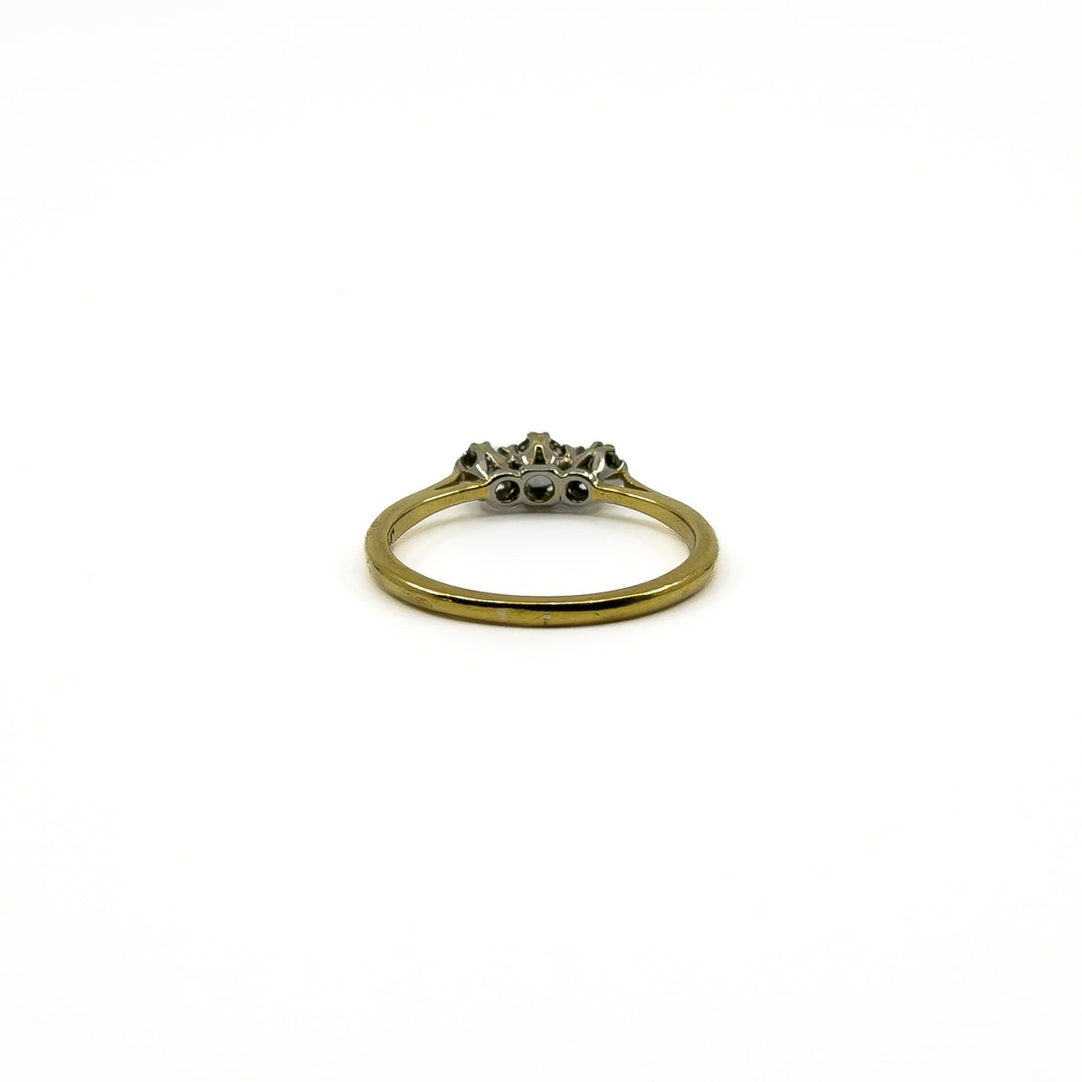 Vintage 18ct Gold 0.30ct Diamond Trilogy Ring 750 Size Q