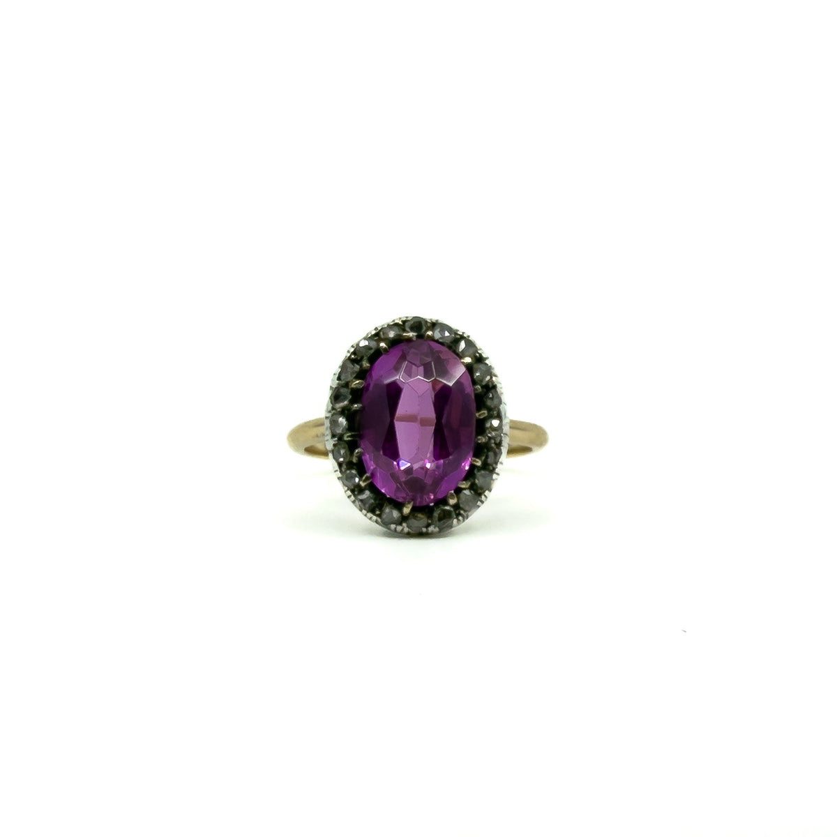Antique / Art Deco 14ct Gold Pink Sapphire & Rose Cut Diamond Ring 585 Size O