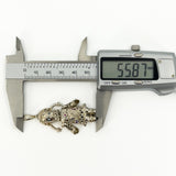 Large Chunky Sterling Silver Vintage Articulated Rag Doll Gem Set Pendant 925