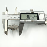 Antique / Art Deco Platinum Diamond & Sapphire Trilogy Navette Ring Size M