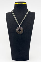 Large Sterling Silver Mother of Pearl Pendant & 16" Chain 925 by KENZO