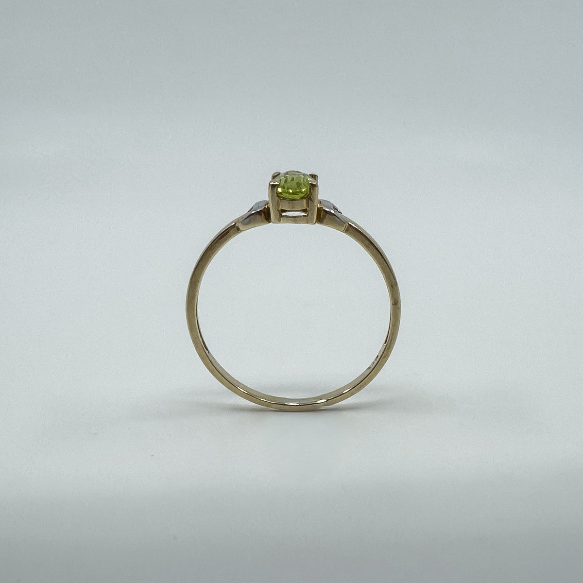 9ct Yellow Gold 0.40ct Peridot Solitaire Ring 375 Size L Engagement Stacking