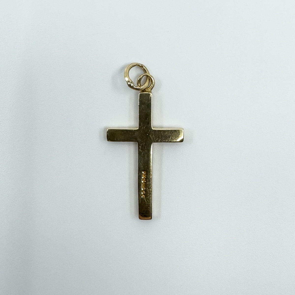 Vintage 9ct Gold Diamond Cut Christian Cross Pendant / Charm 375 Reversible 3d
