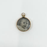 Antique 9ct Rose Gold Small Double Sided Glass Locket (Chester 1900)