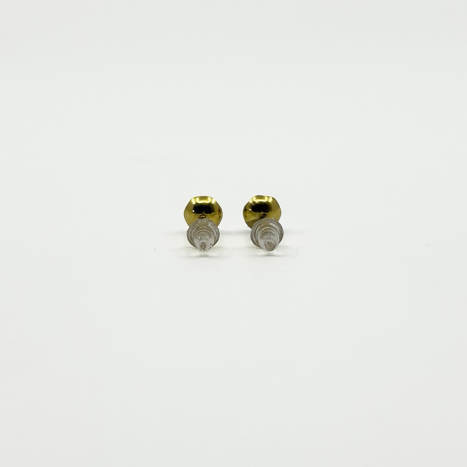 Vintage 9ct Gold Tiny Diamond Solitaire Stud Earrings 375 (1978)