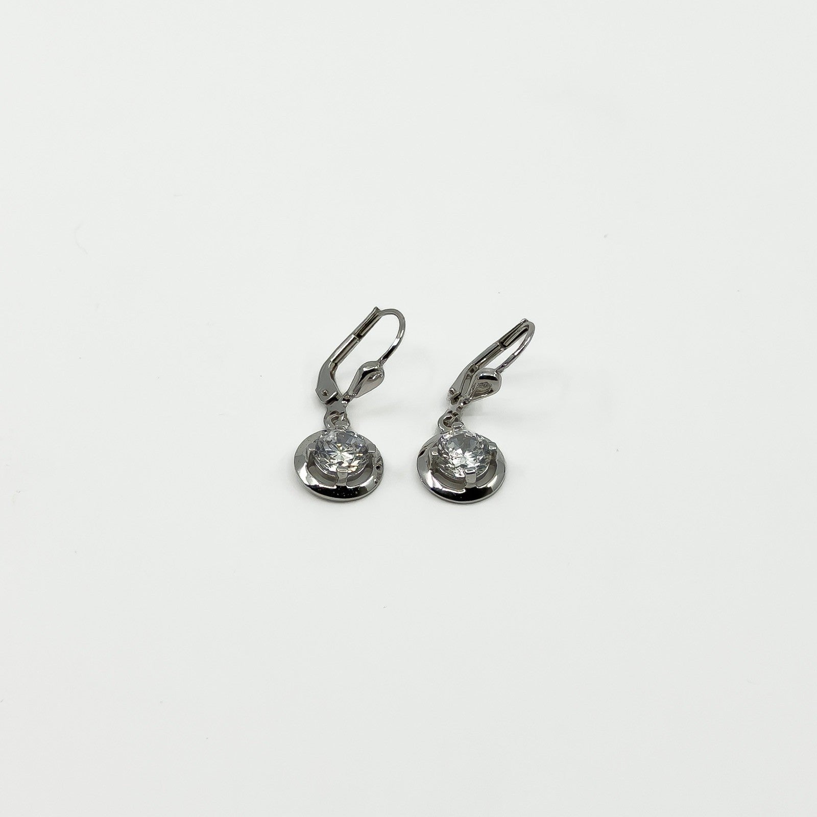 9ct White Gold 2ct CZ Leverback Drop Earrings 375