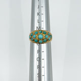 Antique 14ct Rose Gold Turquoise Bombe Ring Size M