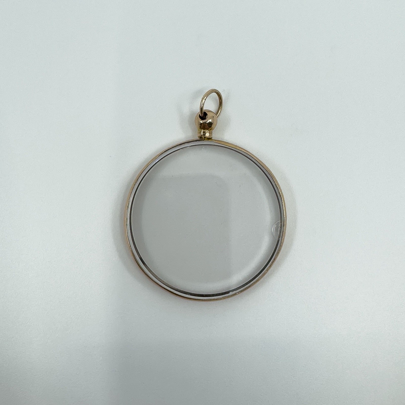 Large Antique 9ct Gold Double Sided Glass Photo Locket 375