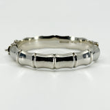Chunky Vintage Sterling Silver Bamboo Bangle / Bracelet 925 (Birm 1976)
