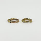 Vintage 9ct Gold Tri Coloured Twisted Hoop Earrings 375