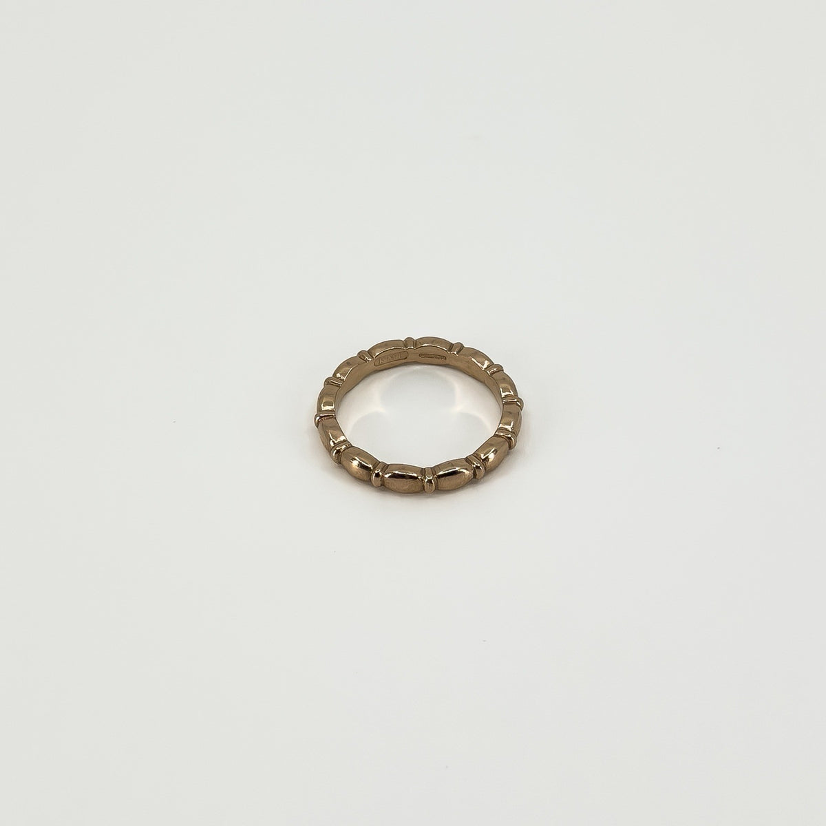 9ct Rose Gold Oval Links Full Band / Ring 375 Size N (London 2015)