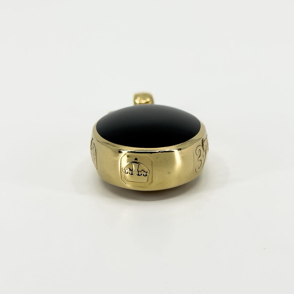 Large Vintage 1990 9ct Gold Double Sided Fob 375 by David Scott Walker
