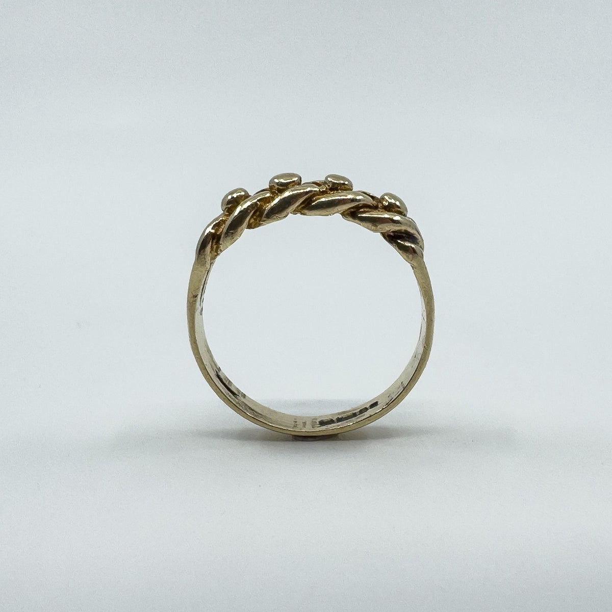 Vintage 9ct Gold Single Row Keeper Ring 375 Size L (London 1979)