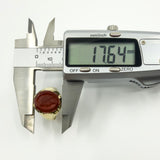 Vintage 9ct Gold Carnelian Intaglio Signet Ring 375 Size U - V