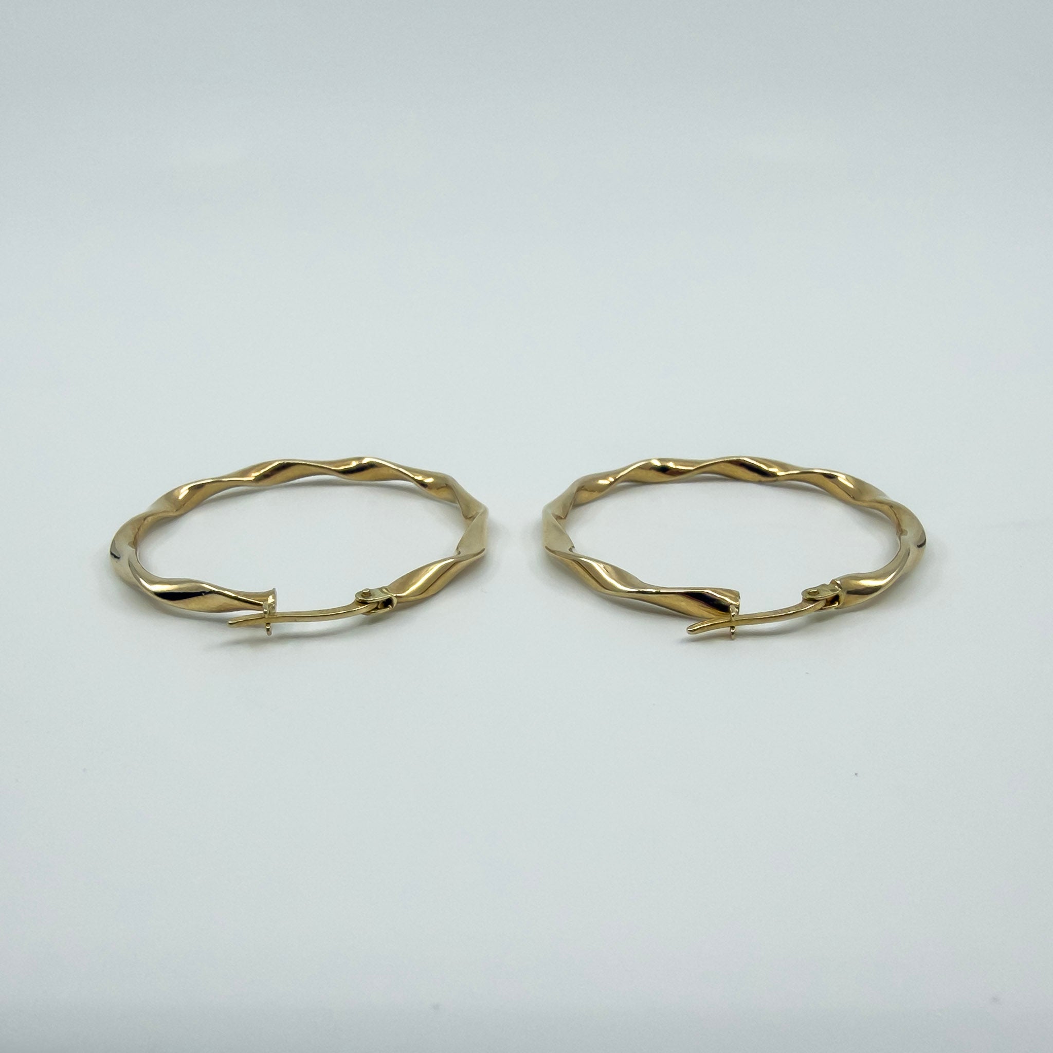 Large Twisted 9ct Gold Hoop Earrings 375